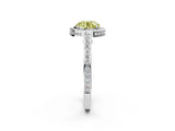 White gold Fancy Yellow Round  Cut Halo Pave Split Shank Prong Setting Ring_34