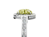 White gold Fancy Yellow Round  Cut Halo Pave Split Shank Prong Setting Ring_37
