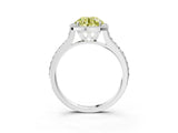 White gold Fancy Yellow Round Cut Halo Round Diamond Pavé Band with Four-Prong Setting_18