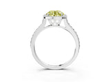 White gold Fancy Yellow Round Cut Halo Round Diamond Pavé Band with Four-Prong Setting_28