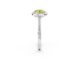 White gold Fancy Yellow Round Cut Halo Round Diamond Pavé Band with Four-Prong Setting_29