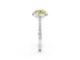 White gold Fancy Yellow Round Cut Halo Round Diamond Pavé Band with Four-Prong Setting_39