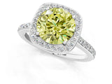 White gold Fancy Yellow Round Cut Halo Round Diamond Pavé Band with Four-Prong Setting_40