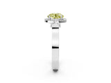 White gold Fancy Yellow Round Cut Halo Round Diamond Twist Band with Four-Prong Setting_26