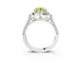 White gold Fancy Yellow Round Cut Halo Round Diamond Twist Band with Four-Prong Setting_27