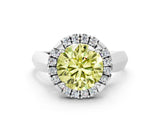 White gold Fancy Yellow Round  Cut Halo Solitaire Engagement Ring with Square Band and Four-Prong Setting_108