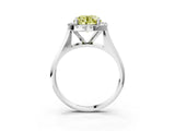 White gold Fancy Yellow Round  Cut Halo Solitaire Engagement Ring with Square Band and Four-Prong Setting_111