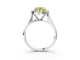 White gold Fancy Yellow Round  Cut Halo Solitaire Engagement Ring with Square Band and Four-Prong Setting_15
