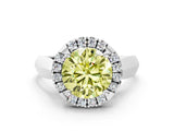 White gold Fancy Yellow Round  Cut Halo Solitaire Engagement Ring with Square Band and Four-Prong Setting_85