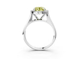 White gold Fancy Yellow Round  Cut Halo Solitaire Engagement Ring with Square Band and Four-Prong Setting_88