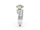 White gold Fancy Yellow Round  Cut Halo Split Shank Prong Setting Ring_38