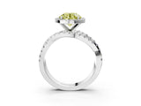 White gold Fancy Yellow Round  Cut Halo Split Shank Prong Setting Ring_39