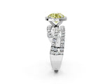 White gold Fancy Yellow Round  Cut Halo Split Shank Prong Setting Ring_50