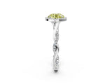 White gold Fancy Yellow Round Cut Halo Twist Band with Four-Prong Setting_26