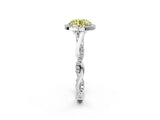 White gold Fancy Yellow Round Cut Halo Twist Band with Four-Prong Setting_74
