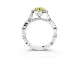 White gold Fancy Yellow Round Cut Halo Twist Band with Four-Prong Setting_75