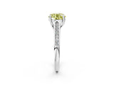 White gold Fancy Yellow Round Cut Solitaire Cathedral Diamond Engagement Ring with Channel-Set Band and Four-Prong Setting_17
