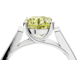 White gold Fancy Yellow Round Cut Solitaire Cathedral Diamond Engagement Ring with Channel-Set Band and Four-Prong Setting_19