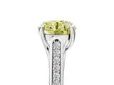 White gold Fancy Yellow Round Cut Solitaire Cathedral Diamond Engagement Ring with Channel-Set Band and Four-Prong Setting_20