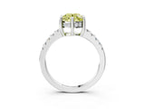 White gold Fancy Yellow Round Cut Solitaire Diamond Engagement Ring with Pavé Band and Six-Prong Setting_15