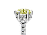 White gold Fancy Yellow Round Cut Solitaire Diamond Engagement Ring with Pavé Band and Six-Prong Setting_17