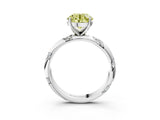 White gold Fancy Yellow Round Cut Solitaire Diamond Engagement Ring with Twisted Pave Band and Four-Prong Setting_22