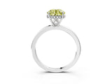White gold Fancy Yellow Round Cut Solitaire Diamond Ring with Prong Setting and Plain Band_15