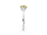 White gold Fancy Yellow Round Cut Solitaire Diamond Ring with Six-Prong Setting and Classic Band_136