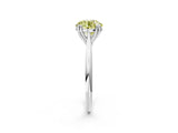 White gold Fancy Yellow Round Cut Solitaire Diamond Ring with Six-Prong Setting and Classic Band_19