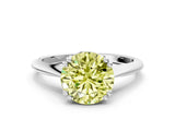 White gold Fancy Yellow Round Cut Solitaire Diamond Ring with Six-Prong Setting and Classic Band_29