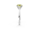 White gold Fancy Yellow Round Cut Solitaire Diamond Ring with Six-Prong Setting and Classic Band_2