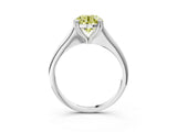 White gold Fancy Yellow Round Cut Solitaire Diamond Ring with Six-Prong Setting and Classic Band_32