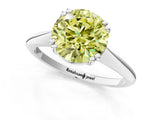White gold Fancy Yellow Round Cut Solitaire Diamond Ring with Six-Prong Setting and Classic Band_5