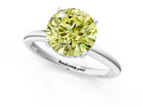 White gold Fancy Yellow Round  Cut Solitaire Engagement Ring with Four-Prong Setting and Classic Band_1