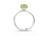 White gold Fancy Yellow Round  Cut Solitaire Engagement Ring with Four-Prong Setting and Classic Band_3