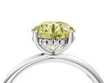 White gold Fancy Yellow Round  Cut Solitaire Engagement Ring with Four-Prong Setting and Classic Band_4
