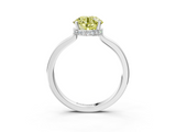 White gold Fancy Yellow Round  Cut Solitaire Engagement Ring with Four-Prong Setting on a Classic Band_3