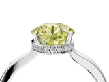 White gold Fancy Yellow Round  Cut Solitaire Engagement Ring with Four-Prong Setting on a Classic Band_4