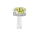White gold Fancy Yellow Round  Cut Solitaire Engagement Ring with Four-Prong Setting on a Classic Band_5