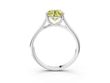 White gold Fancy Yellow Round Cut Solitaire Engagement Ring with Tapered Band and Four-Prong Setting_30