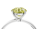 White gold Fancy Yellow Round  Cut Solitaire Engagement Ring with Thin Band and Four-Prong Setting_10