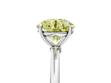 White gold Fancy Yellow Round  Cut Solitaire Engagement Ring with Thin Band and Four-Prong Setting_11