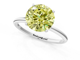 White gold Fancy Yellow Round  Cut Solitaire Engagement Ring with Thin Band and Four-Prong Setting_4