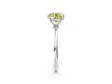 White gold Fancy Yellow Round  Cut Solitaire Engagement Ring with Thin Band and Four-Prong Setting_5