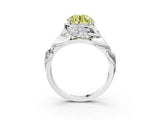 White gold Fancy Yellow Round Cut Solitaire Leaf-Inspired Engagement Ring with Prong Setting_15