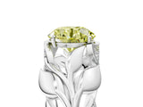 White gold Fancy Yellow Round Cut Solitaire Leaf-Inspired Engagement Ring with Prong Setting_17