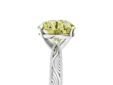 White gold Fancy Yellow Round Cut Solitaire Milgrain Engraved Band with Four-Prong Setting_17
