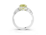 White gold Fancy Yellow Round Cut Solitaire Milgrain Leaf Band with Prong Setting_15