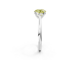 White gold Fancy Yellow Round  Cut Solitaire Ring with Cathedral Band and Four-Prong Setting_2