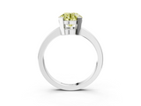 White gold Fancy Yellow Round  Cut Solitaire Ring with Four-Prong Setting and Classic Band_3